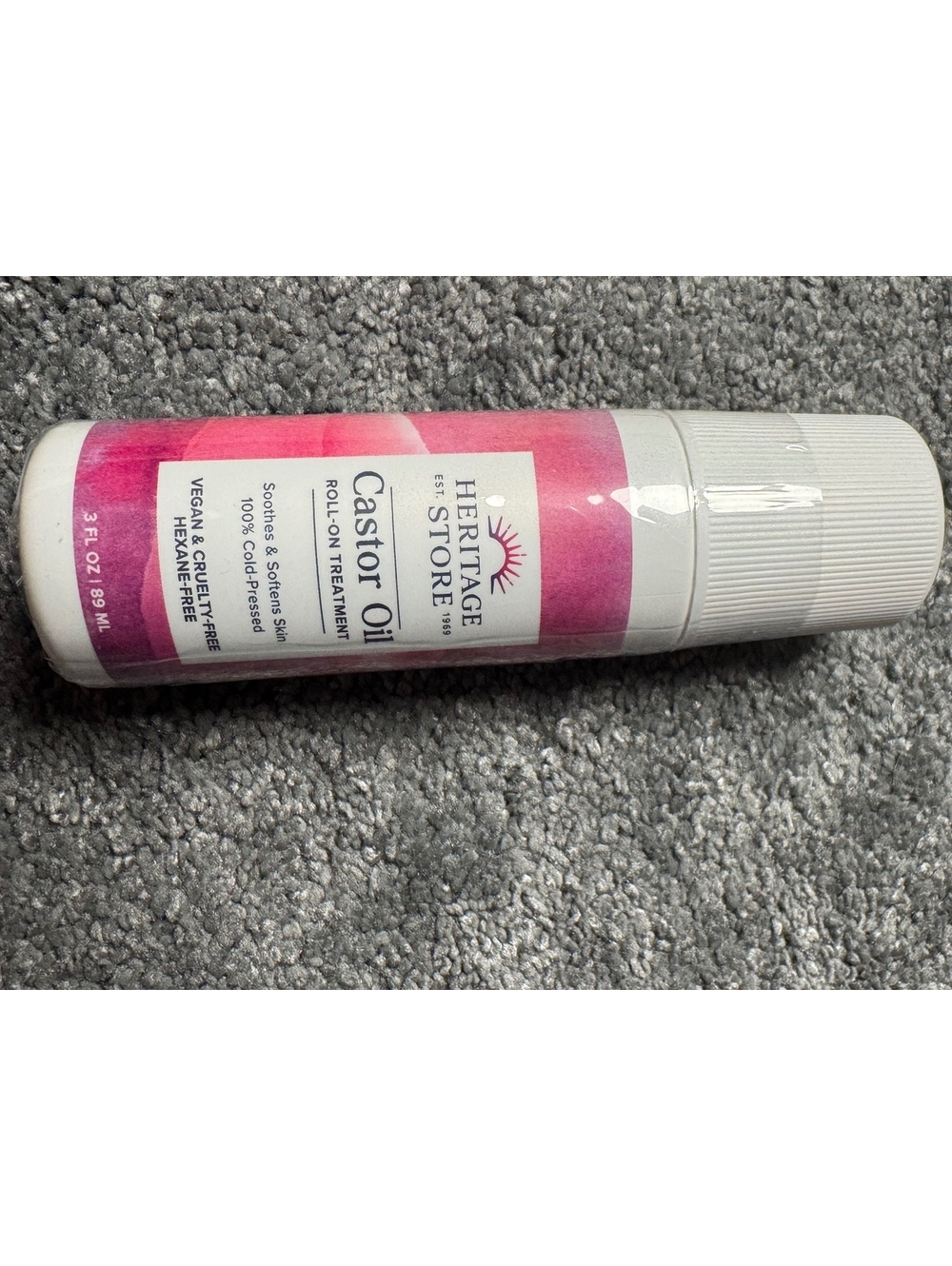 Heritage Store Castor Oil Roll On Treatment 3 oz Cold Pressed Hexane Free